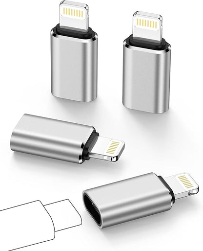 USB C to Lightning Adapter, 4 Pack Fast Charging Data Sync Lightning to USB