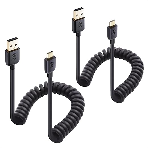 Cable Matters 2-Pack Coiled USB Cable 2-4 Feet