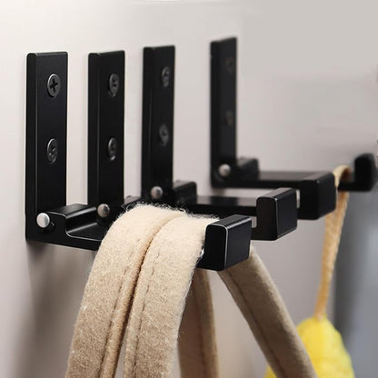 OHIYO Folding Coat Hooks 6pcs Foldable Hook Wall Mounted