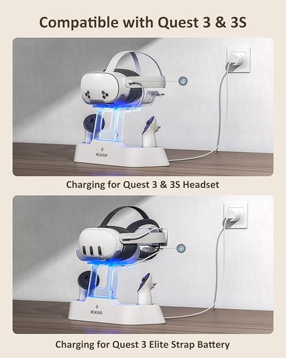 NexiGo Enhanced Charging Dock for Meta Quest 3 and 3S,