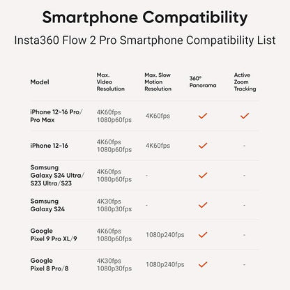 Insta360 Flow 2 Pro Ultimate AI Bundle – Foldable AI Phone Gimbal Stabilizer