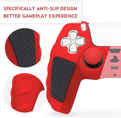 SIKEMAY Anti-Slip PS5 Controller Skin, Soft Thicken Non-Slip Studded Silicone