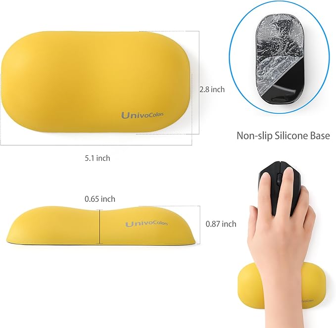 UnivoColors Design-Wave Set of Wrist Rest, Artificial Sheepskin+Memory