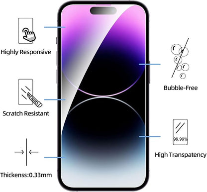 NEW'C 3 Pack Designed for iPhone 14 Pro Max Screen Protector, Enhanced Tempered