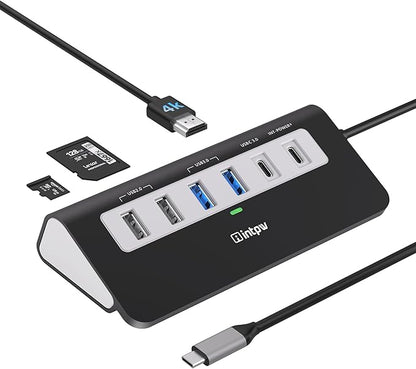 USB C Hub, INTPW 9-in-1 USB Multiport Adapter