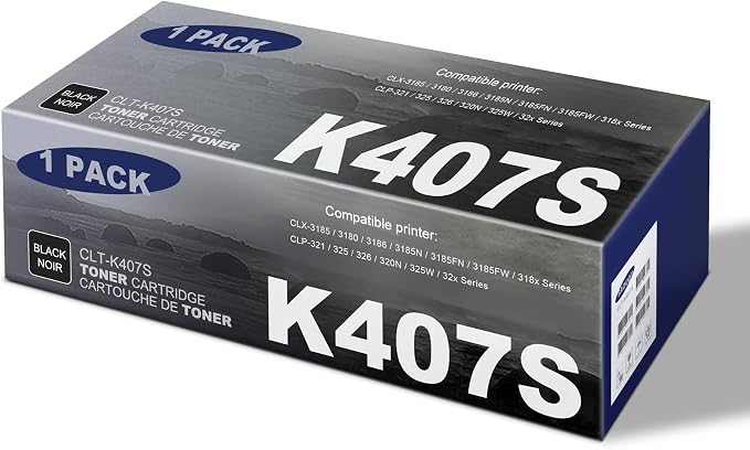 CLT-K407S Black Toner Cartridge 1-Pack Replacement