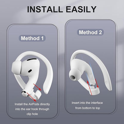 2 Pairs AirPods Ear Hooks for AirPods Pro 2, AirPods Pro, AirPods 4, 2 & 1