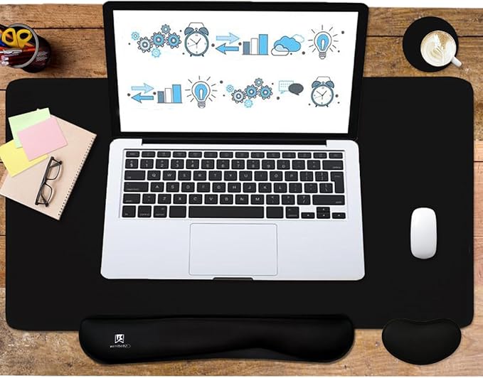 4-in-1 Large Gaming Mouse Pad, Keyboard Wrist Rest Pad & Wrist Support Mousepad