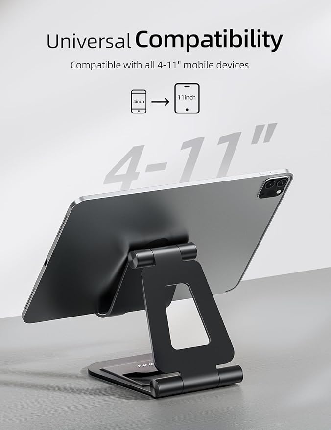 Nulaxy Aluminum Dual Foldable iPad Stand, Fully Adjustable Desktop Tablet Holder