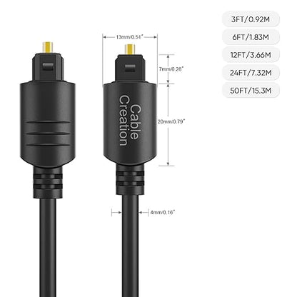CableCreation Optical Audio Cable, 3 Feet Fiber Optic Cable