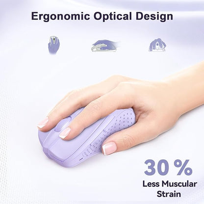 TECKNET Wireless Mouse, 2.4G Ergonomic Optical Mouse, Computer Mouse