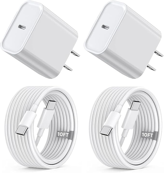 iPhone 15 16 Charger Fast Charging, Extra Long 10FT USB C to USB C Cable 20W