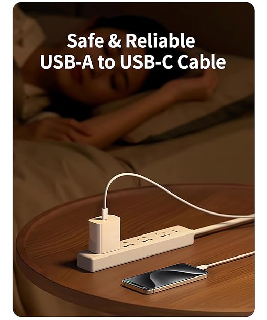 10ft Woven USB C Cable for Apple iPhone 16 Pro Max Car Charger USB-A to USB-C