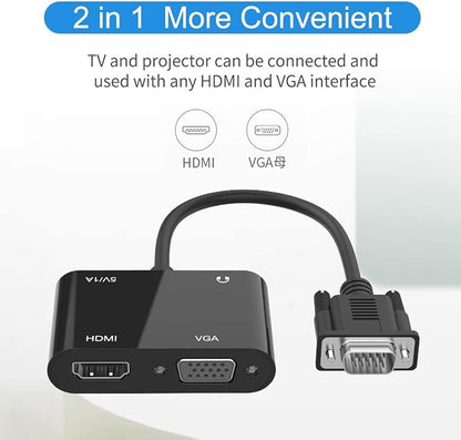 VGA to HDMI VGA Audio Video Cable Adapter Converter Splitter