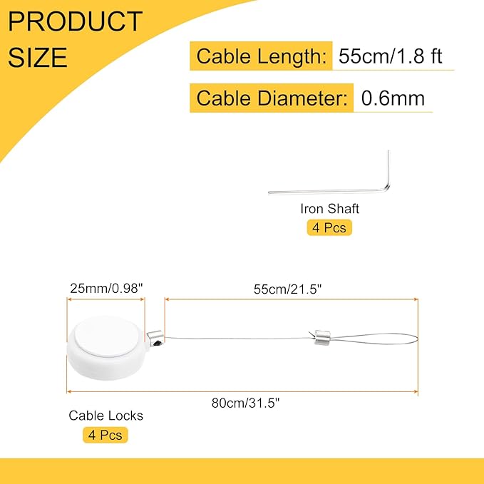 MECCANIXITY 1.8 ft Retractable Cable Lock