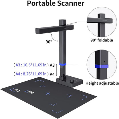 CZUR Shine Ultra Pro 24MP Document Scanner, USB Book Scanner, Portable Document