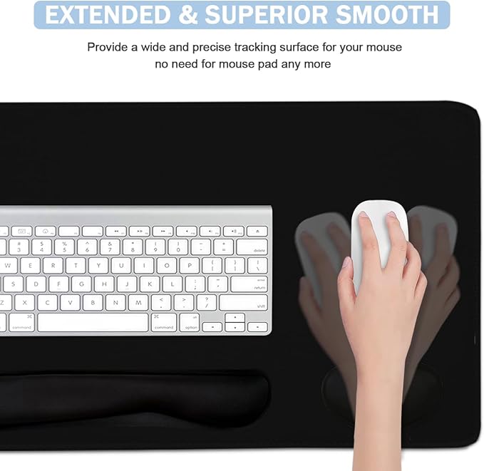 4-in-1 Large Gaming Mouse Pad, Keyboard Wrist Rest Pad & Wrist Support Mousepad