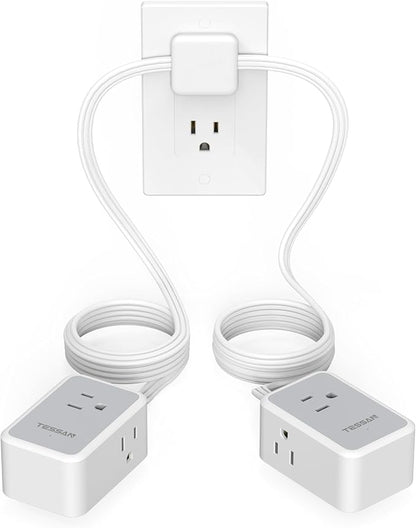 TESSAN Twin Extension Cord 12 FT, Double Ended Flat Plug Surge Protector Power
