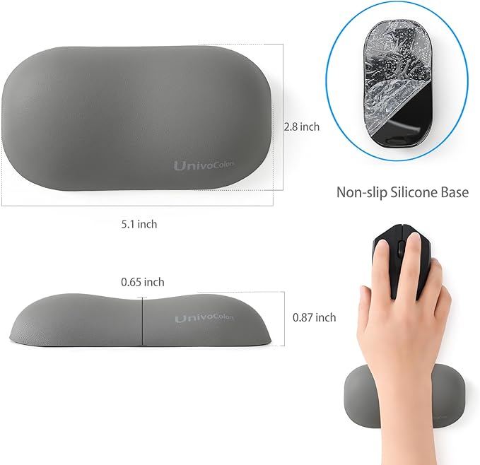 UnivoColors Design-Wave Wrist Rest, Artificial Sheepskin+Memory