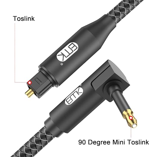 EMK Premium 90° Right-Angle Mini Toslink Cable