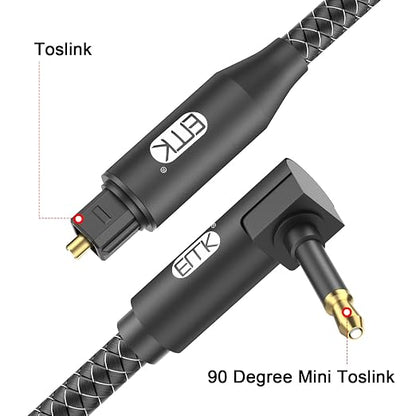 EMK Premium 90° Right-Angle Mini Toslink Cable