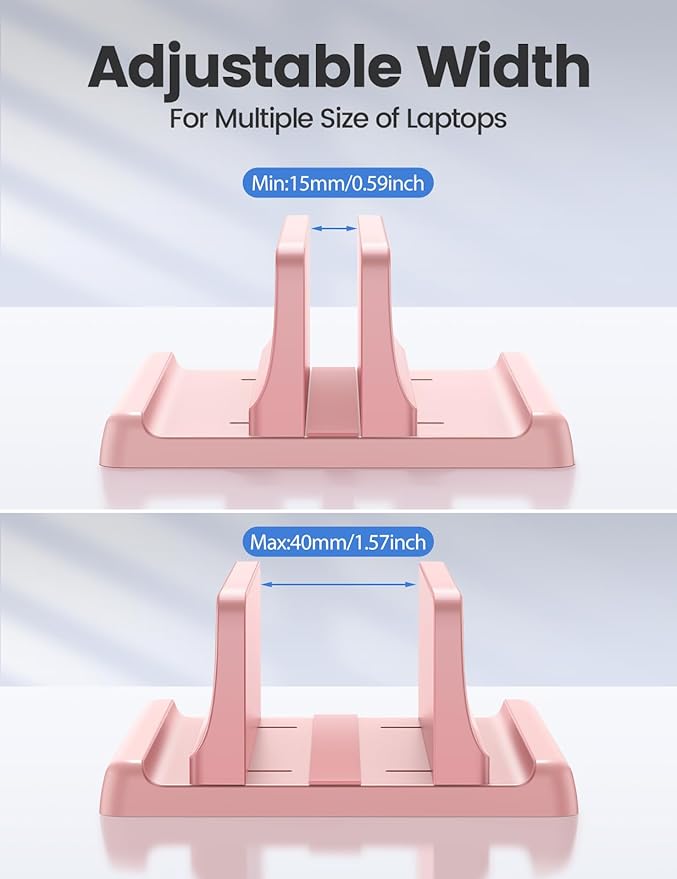 Vaydeer Vertical Laptop Stand Holder Plastic Adjustable Desktop Notebook Dock