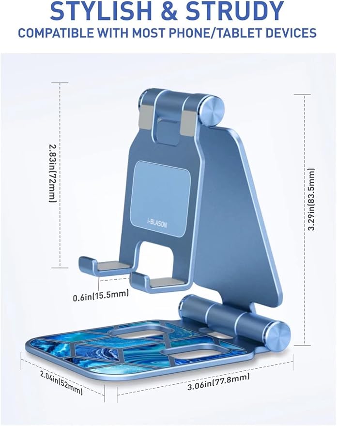 i-Blason Cell Phone Stand for Desk, Cell Phone Holder, Fits All Smart Phones