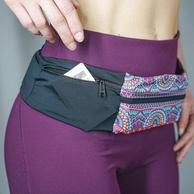 3 Pocket Adjustable Running Belt Waist Pack, Fanny Pack