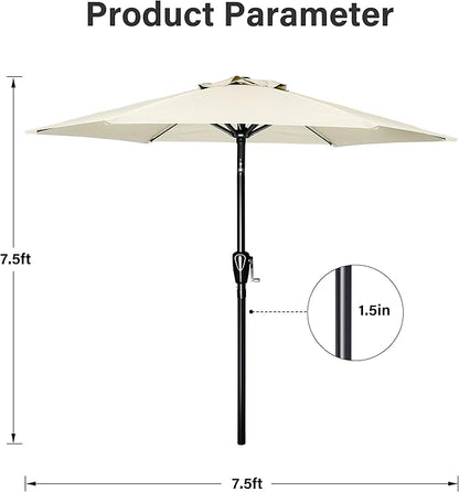 Simple Deluxe 9' Patio Umbrella Outdoor Table Market Yard Umbrella with Push Button Tilt/Crank