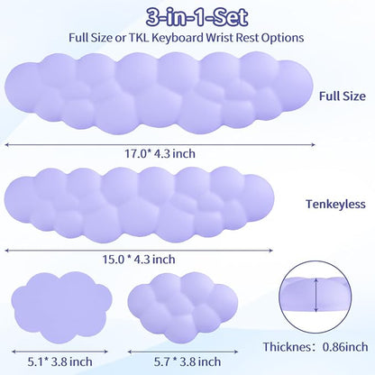 Cloud Wrist Rest Keyboard, Cloud Keyboard Wrist Pad Set