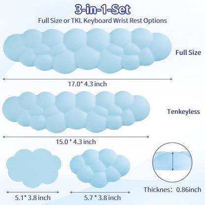 Cloud Wrist Rest Keyboard, Cloud Keyboard Wrist Pad Set