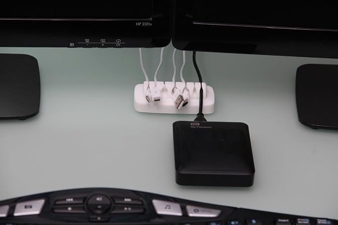 Heaviest Cable Organizer on The Market! Compact and Weighted Desktop Cord