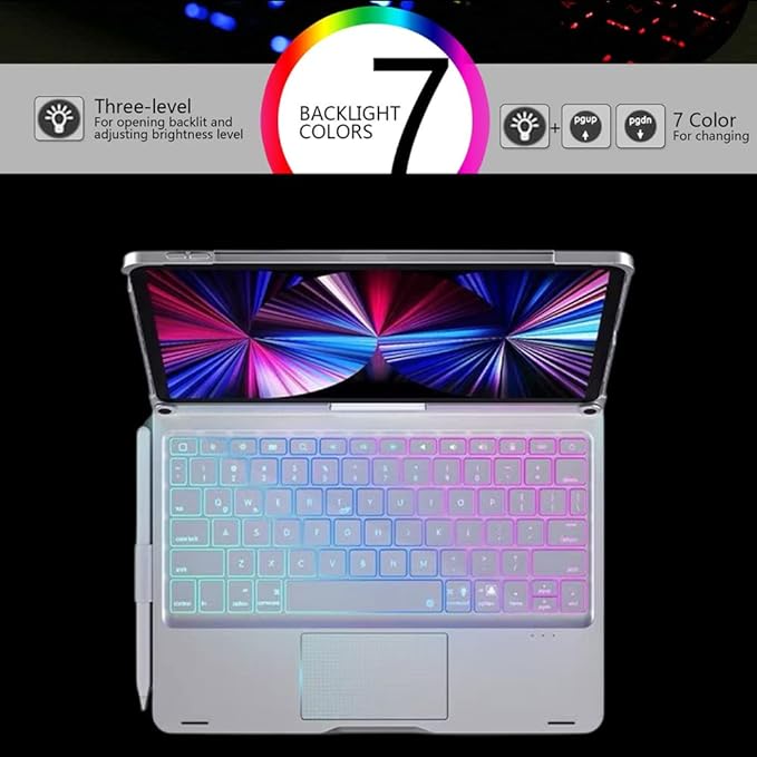 Touchpad Keyboard Case for iPad 11th Gen 2025/iPad 10th Generation 2022