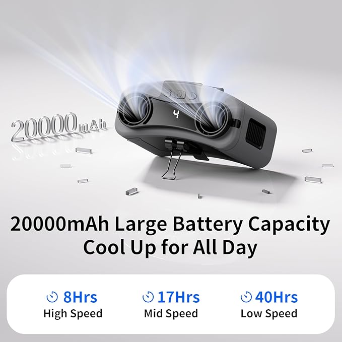 Socool 20000mAh Portable Waist Fan Clip on Wearable Belt Personal Fan