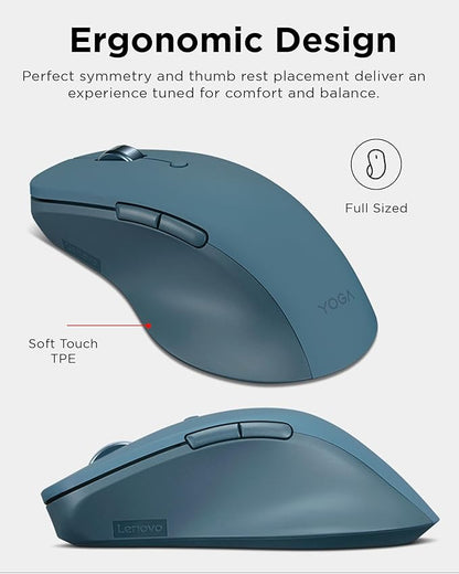 Lenovo Yoga Pro Mouse, USB-C Rechargable, Dual Mode Bluetooth, 6 Button