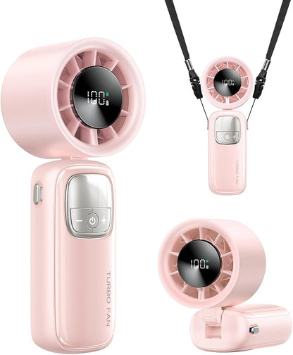 3-in-1 Portable Handheld Turbo Fan-100 Speeds, 15000 RPM, 10Hrs Cooling