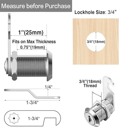 Cam Locks Keyed Alike, Secure File Drawer Mailbox RV Storage Replacement Set