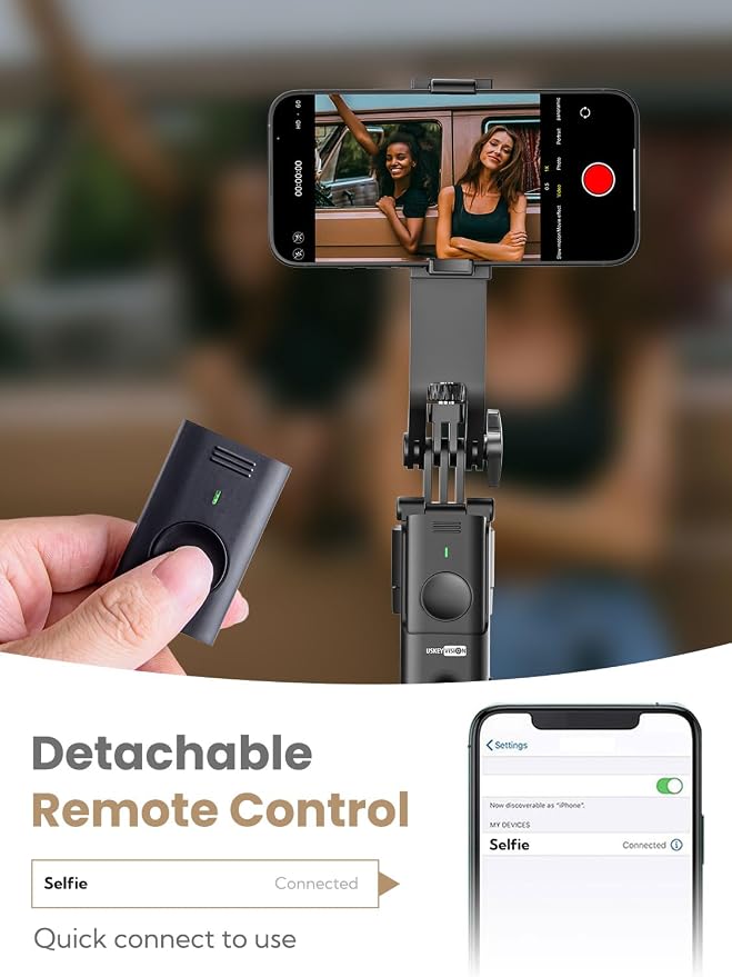 Auto Face Tracking Tripod for iPhone 360°Rotation, Selfie Stick for Android