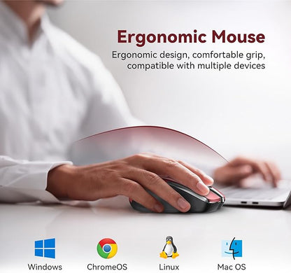 Bluetooth Mouse Rechargeable Wireless Mouse, 4800 DPI Optical Tracking