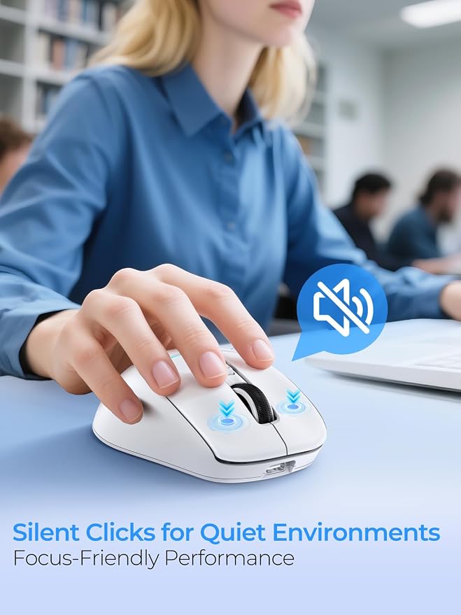 R108 Wireless Bluetooth Mouse – Dual Bluetooth ＆ 2.4GHz USB Receiver, 4 DPI
