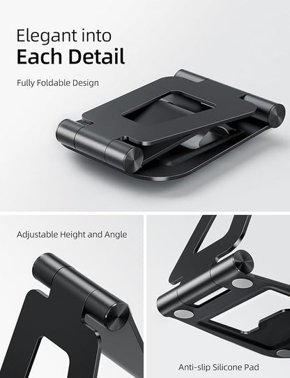 Nulaxy Aluminum Dual Foldable iPad Stand, Fully Adjustable Desktop Tablet Holder