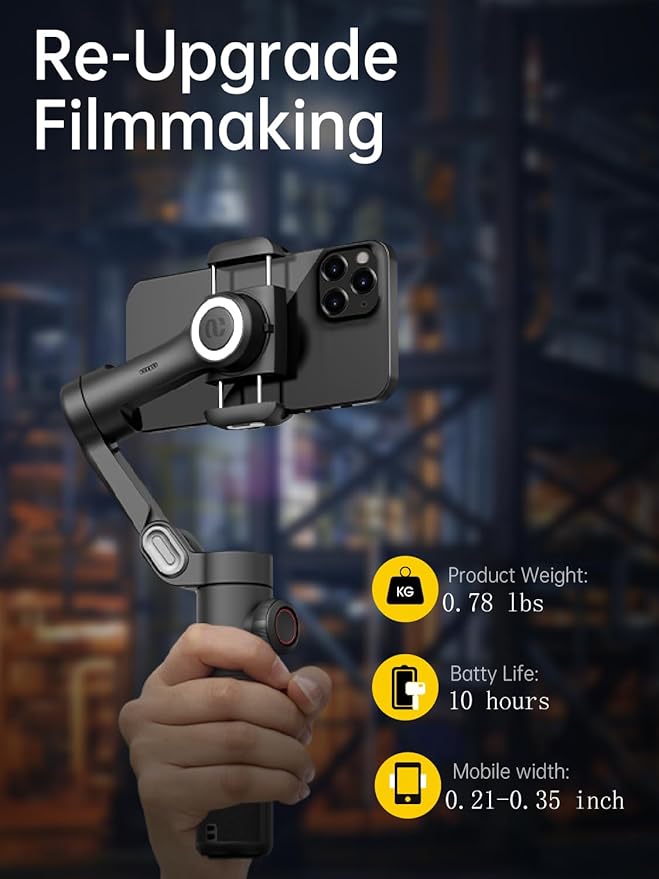 Phone Gimbal Stabilizer 3-Axis Smartphone Foldable Handheld Gimbal