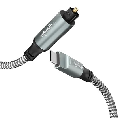 Adoreen Unidirectional USB C to Toslink Digital Optical Audio Cable 4 Ft