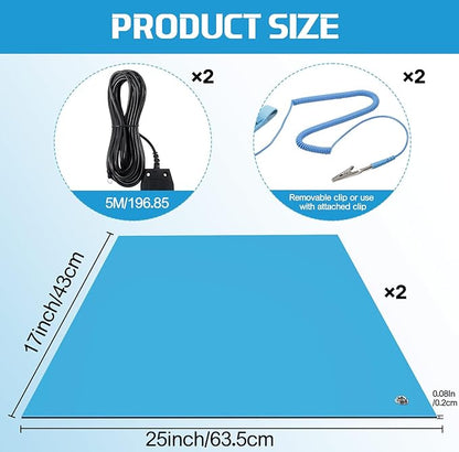 Anti-Static Mat Kits Includes Heat Resistant ESD Mats Anti Static Wrist Straps