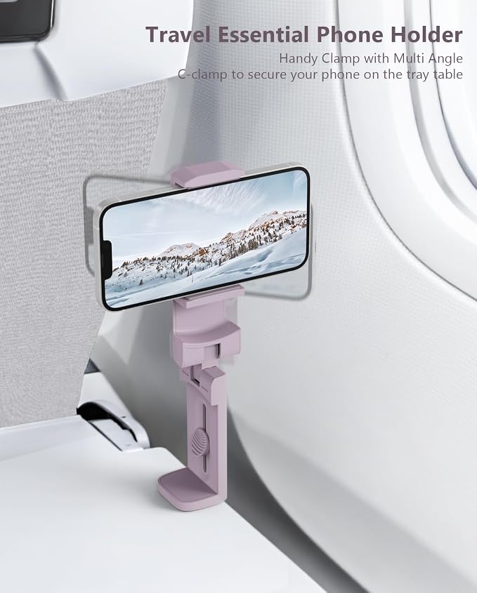 MiiKARE Airplane Travel Essentials Phone Holder, Universal Handsfree Phone Mount