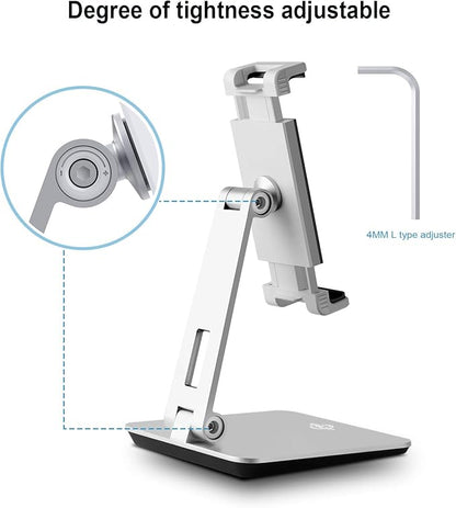 KABCON Tablet Stand Holder, Tightness Adjustable Multi-Angle Foldable Eye-Level