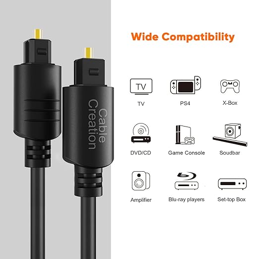 CableCreation Optical Audio Cable, 3 Feet Fiber Optic Cable