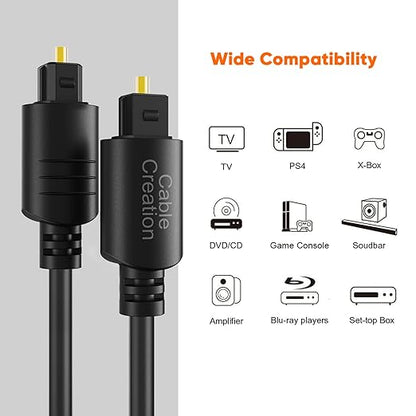 CableCreation Optical Audio Cable, 3 Feet Fiber Optic Cable