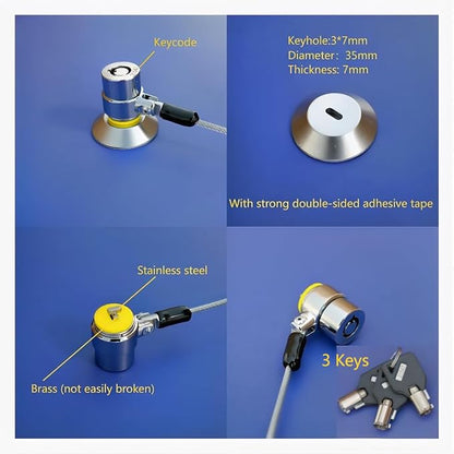 10-Foot Retractable Anti-Theft Steel Cable Lock