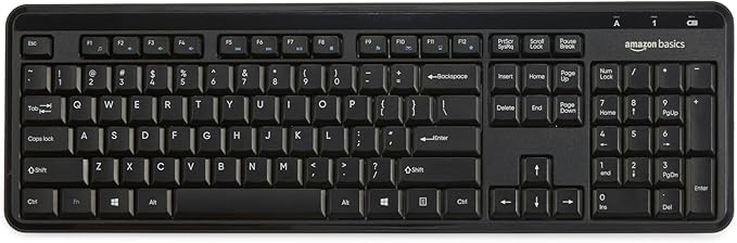 Amazon Basics 2.4GHz Wireless Keyboard and Mouse Combo, Quiet and Compact US